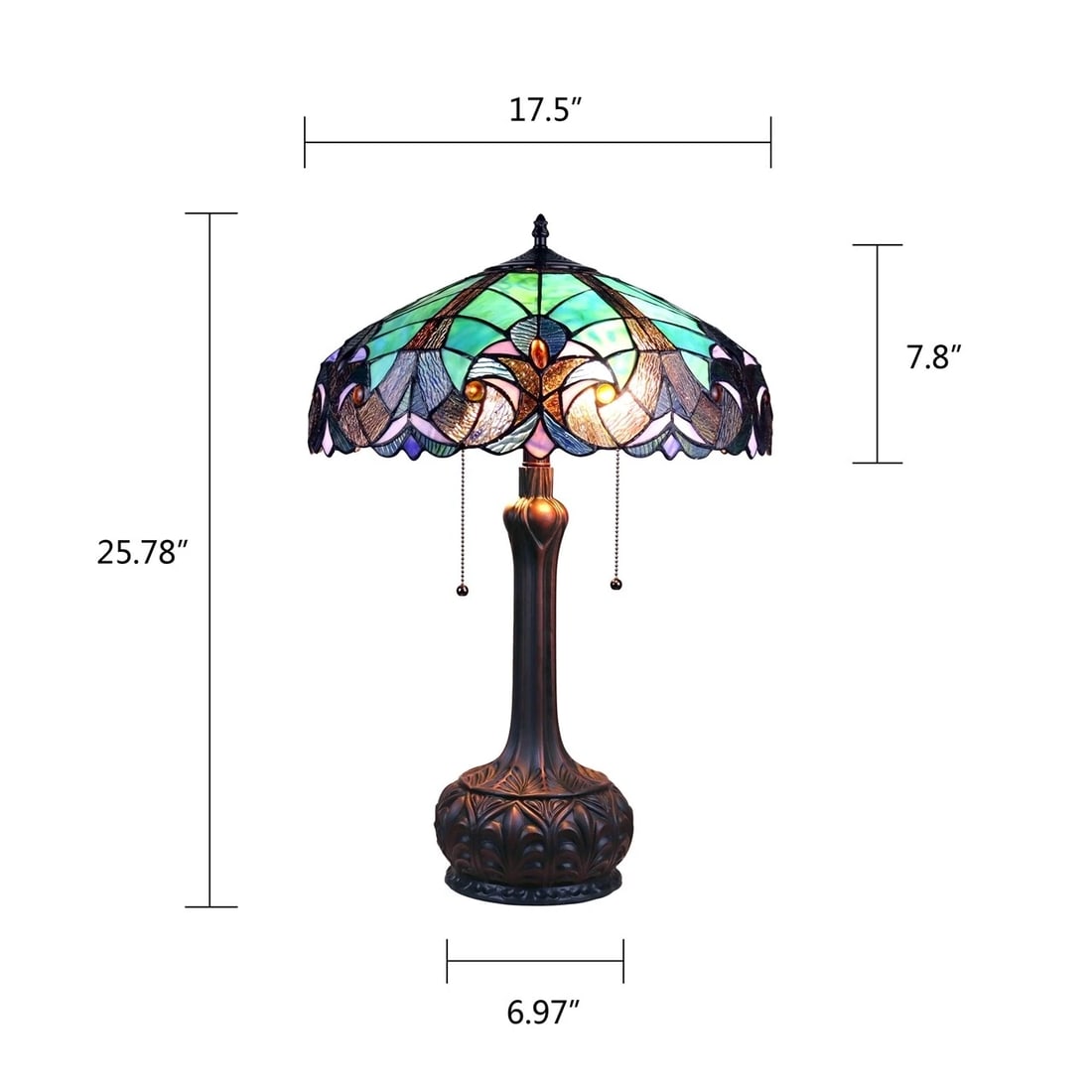 25.78" Stained Glass Table Lamp - 7