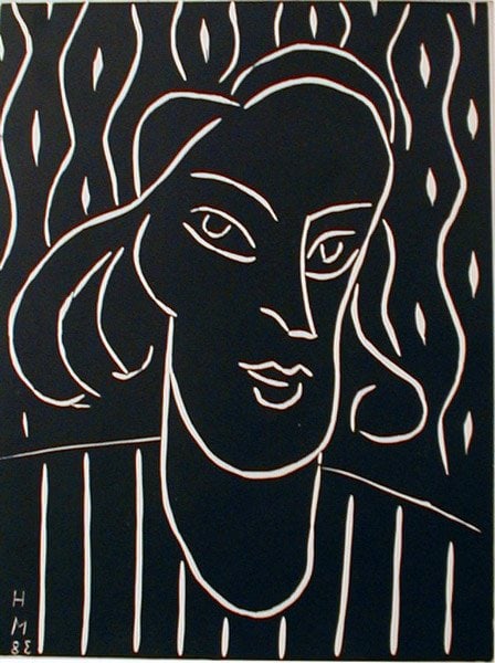 Henri Matisse Original Linocut 1938 for XXe Siecle: Title: Henri Matisse Original Linocut 1938 for XXe Siecle Description: Artist: Henri Matisse \nCountry: France \nTitle: Untitled \nMedium: Original Linocut \nMarks: Not signed, not numbered \nSize: Ve