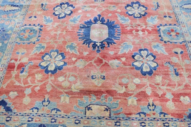 Hand Knotted Oushak Rug 11.10x9.8ft - 4