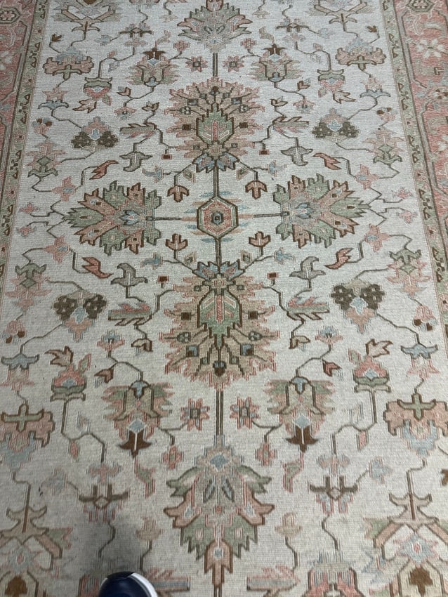 Hand Knotted Oushak Rug 5x8.5 ft - 4
