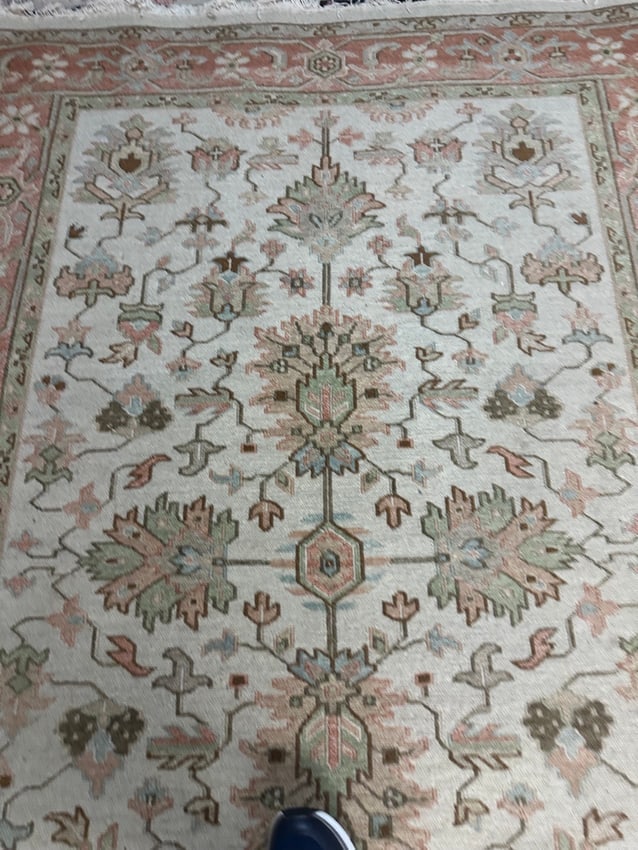 Hand Knotted Oushak Rug 5x8.5 ft - 5
