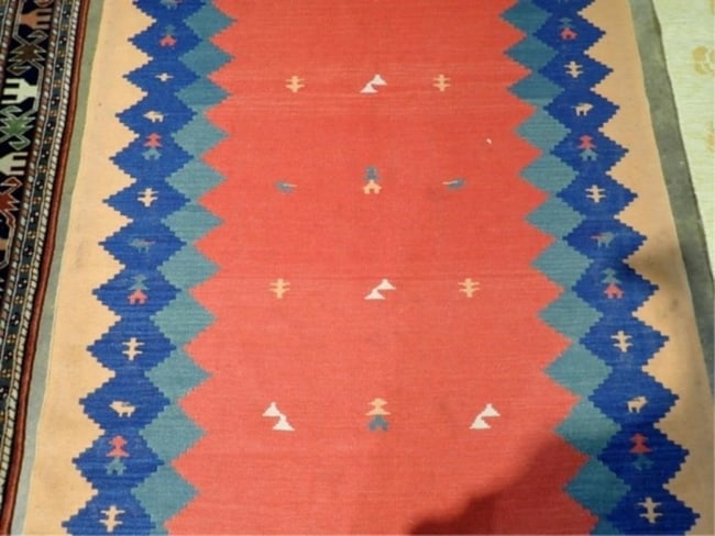 Handmade contemporary ORA French Savonnerie seat cover 0.9' (27cm), 2021 - 2