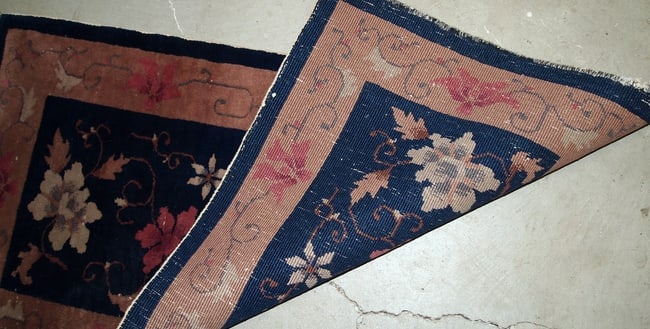 Handmade antique Art Deco Chinese rug 2' x 4.1' ( 61cm x 124cm ) 1920s - 7