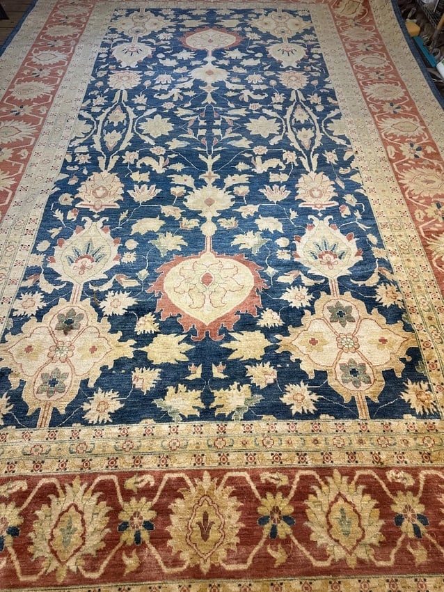 Hand Knotted Wool Oushak 10x15.8ft - 7