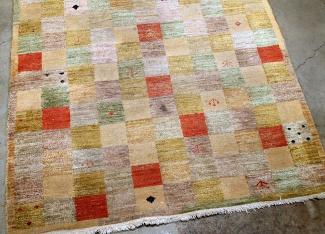 Handmade vintage Modern Chinese rug 4.1' x 6.3' (125cm x 192cm) 1980s - 2