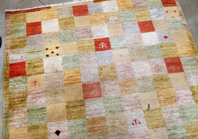 Handmade vintage Modern Chinese rug 4.1' x 6.3' (125cm x 192cm) 1980s - 4