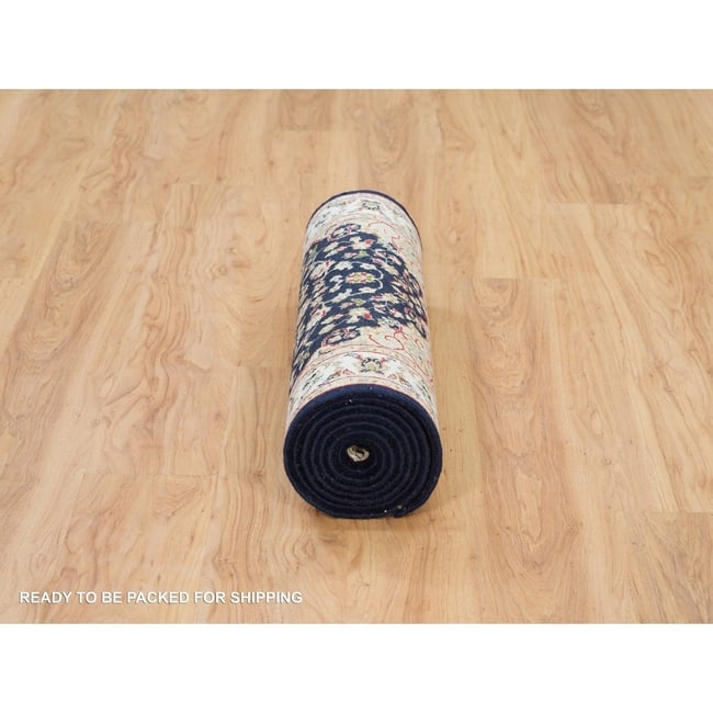 Gray Peshawar Heriz All Over Design Hand Knotted All Wool Oriental Rug - 6