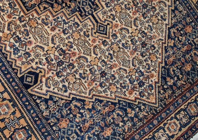Handmade antique Persian Bibikabab rug 3.3' x 5.2' (100cm x 158cm) 1920s - 4