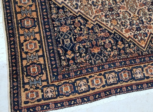 Handmade antique Persian Bibikabab rug 3.3' x 5.2' (100cm x 158cm) 1920s - 6