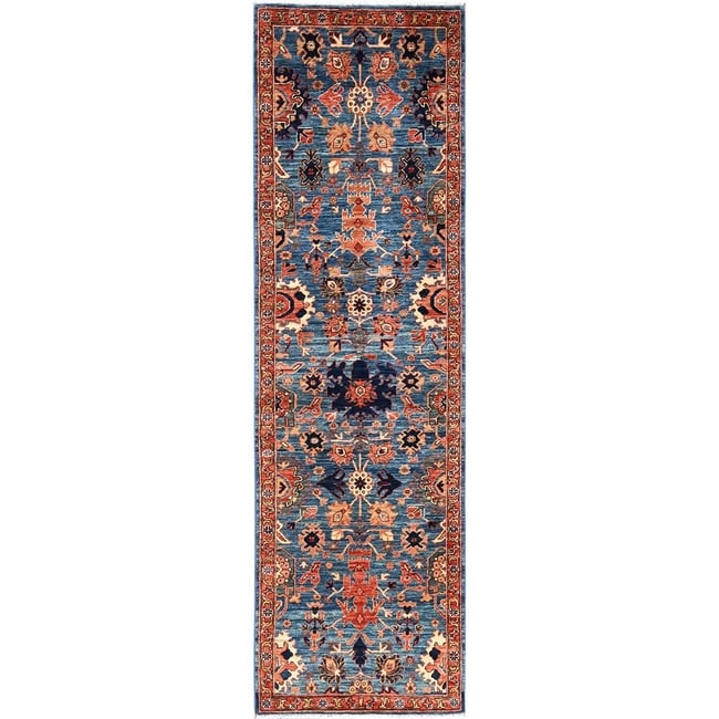 Gray Hand Knotted Natural Wool Hand Knotted Oriental Runner Rug: Title: Gray Hand Knotted Natural Wool Hand Knotted Oriental Runner Rug Description:This is a truly genuine one-of-a-kind. It has been Knotted for months and months in the centuries-old weaving