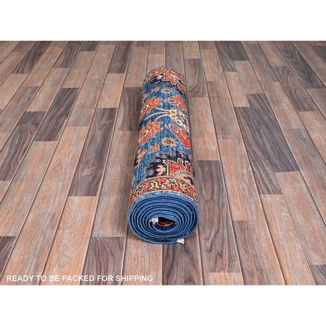 Gray Hand Knotted Natural Wool Hand Knotted Oriental Runner Rug - 5