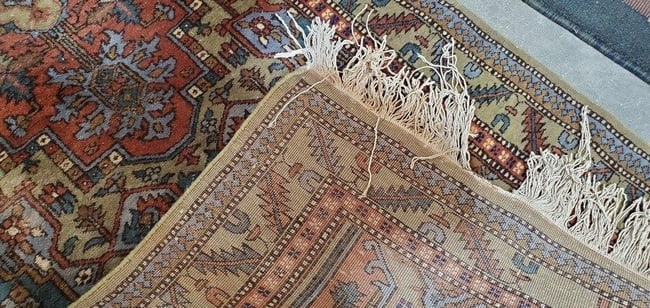 Hand Knotted Persian Bohkara Rug . 5x3 ft - 5