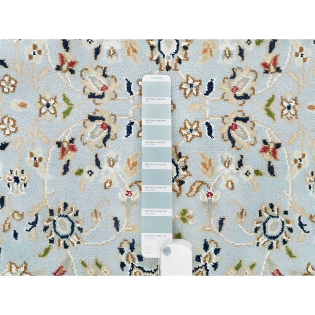 Gray Peshawar with Heriz All Over Design Pure Wool Runner Oriental Rug - 4