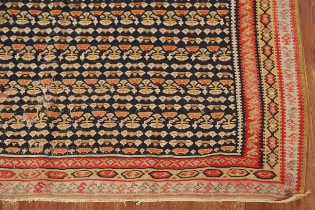Pre-1900 Vegetable Dye Senneh Kilim Persian Rug 4x6 - 6