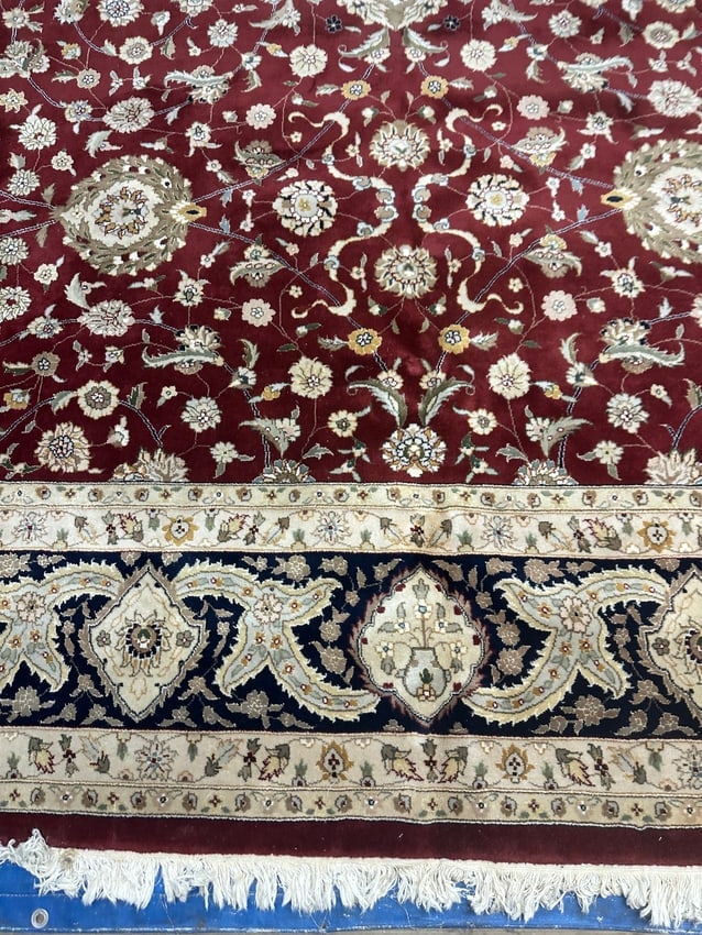 Hand Knotted Agra Tabriz Rug -14.3x10.3 ft - 2