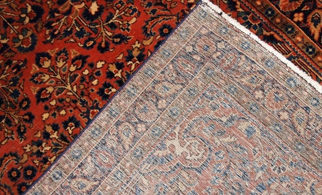 Handmade antique Persian Sarouk rug 3.3' x 5.4' ( 100cm x 164cm ) 1920s - 11
