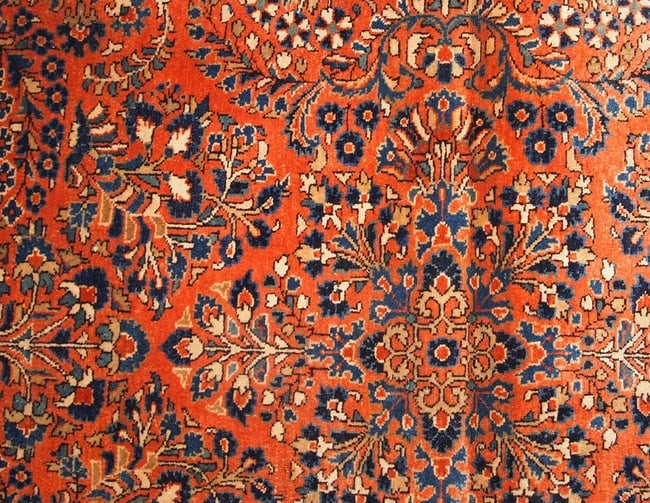 Handmade antique Persian Sarouk rug 3.3' x 5.4' ( 100cm x 164cm ) 1920s - 12