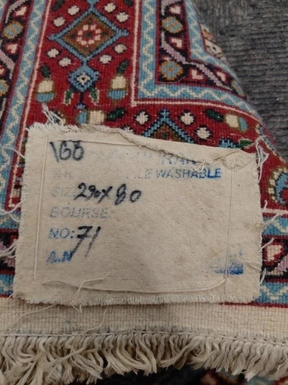 Hand Knotted Persian Moud 9.5x2.5ft - 3