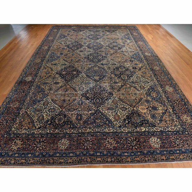 Ash Gray Ziegler Mahal Dragon Design Hand Knotted Pure Wool Runner Rug - 2