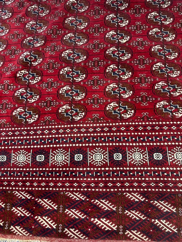 Hand Knotted Persian Bohkara Rug 11.10x 8 ft - 2