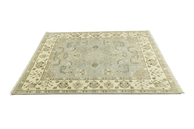 Light Gray Floral 8X10 Traditional Oushak Chobi Oriental Rug - 7