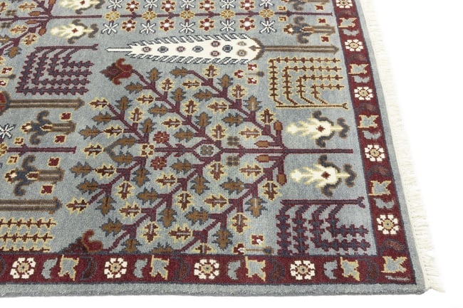 Light Gray Floral 8X10 Tree of Life Chobi Oriental Rug - 12