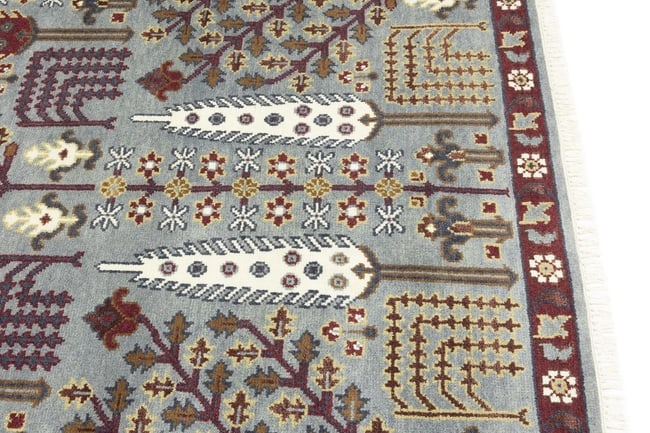 Light Gray Floral 8X10 Tree of Life Chobi Oriental Rug - 13