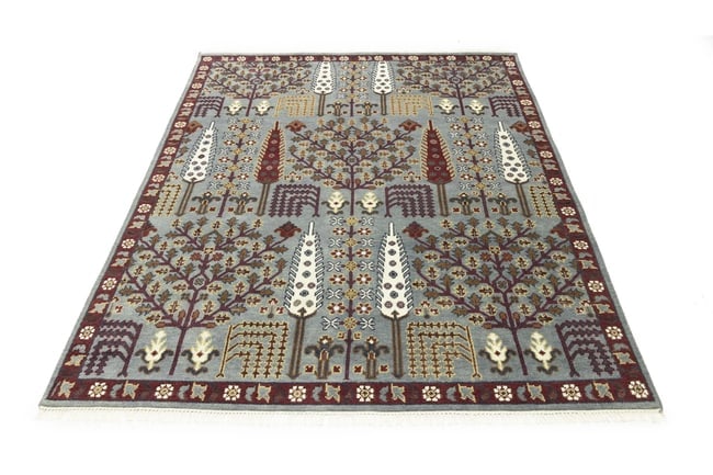 Light Gray Floral 8X10 Tree of Life Chobi Oriental Rug - 3