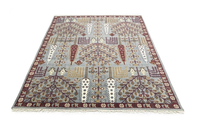 Light Gray Floral 8X10 Tree of Life Chobi Oriental Rug - 5