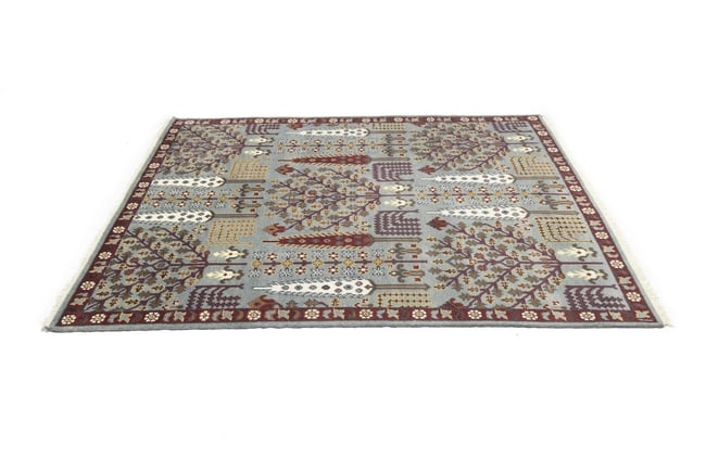 Light Gray Floral 8X10 Tree of Life Chobi Oriental Rug - 7