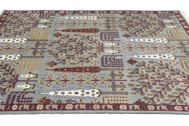 Light Gray Floral 8X10 Tree of Life Chobi Oriental Rug - 8
