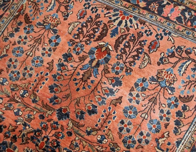 Handmade antique Persian Sarouk rug 3.1' x 5.2' (94cm x 158cm) 1920s - 3