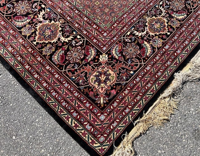 Hand Knotted Persian Tabriz Rug 13.3x9.10 ft - 3