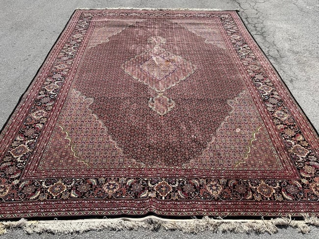 Hand Knotted Persian Tabriz Rug 13.3x9.10 ft - 8