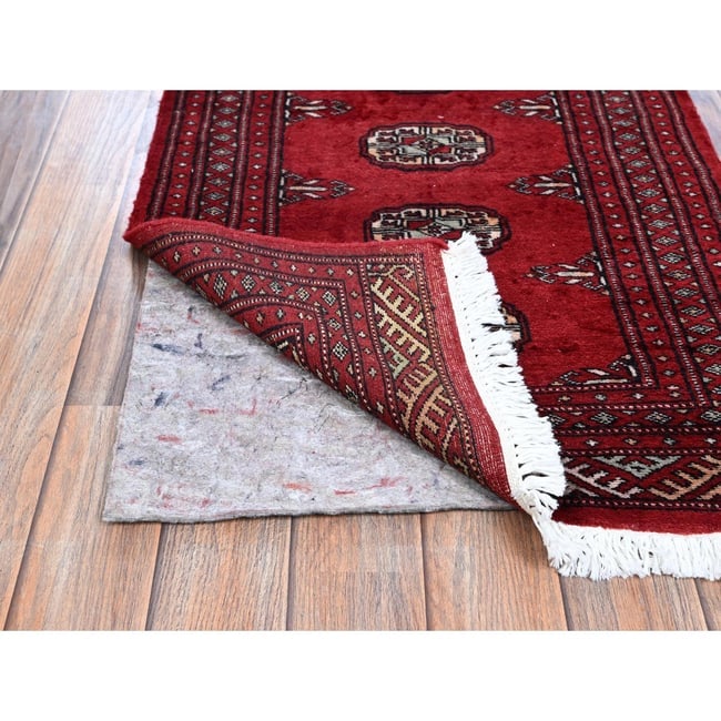 Gray, Hand Knotted Wool and Silk, THE HONEYCOMB Design Runner Rug - 3