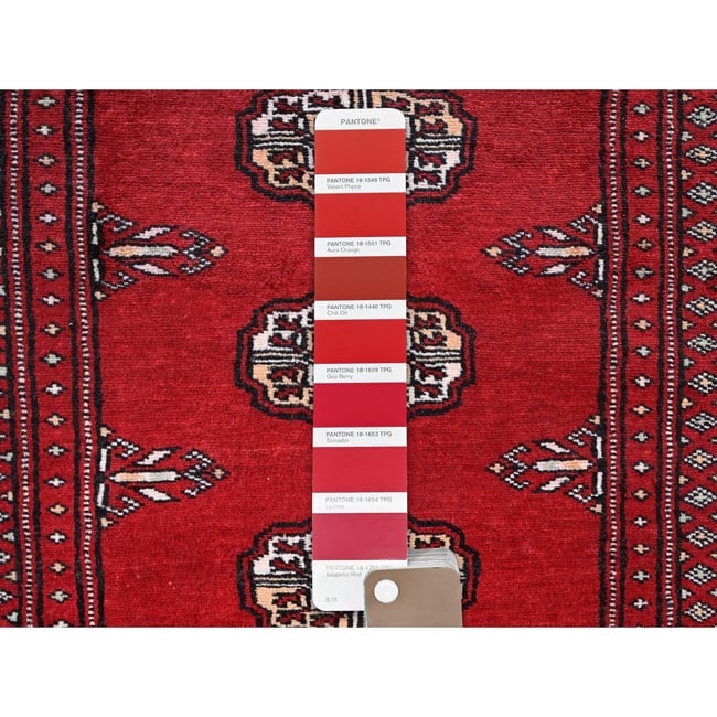 Gray, Hand Knotted Wool and Silk, THE HONEYCOMB Design Runner Rug - 4