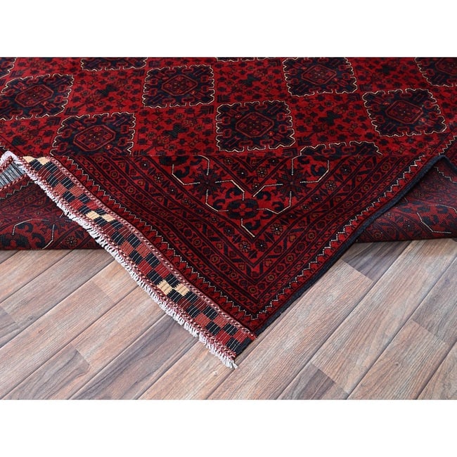Dove Gray Natural Wool Kazak Tribal Motifs Hand Knotted Oriental Rug - 6