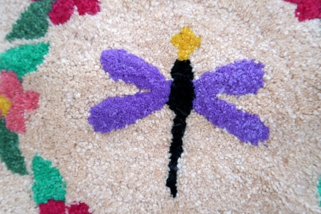 Handmade contemporary ORA French hooked rug 3.2' x 3.3' (99cm x 102cm), 2021 - 6