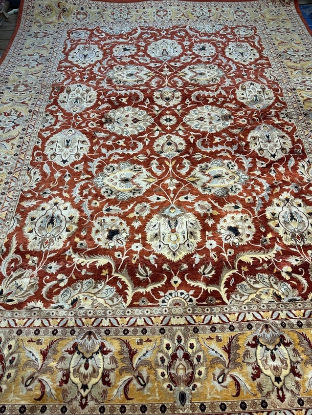 Hand Knotted Oushak Rug 8x12 ft - 2