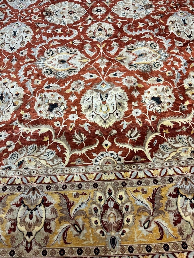 Hand Knotted Oushak Rug 8x12 ft - 3