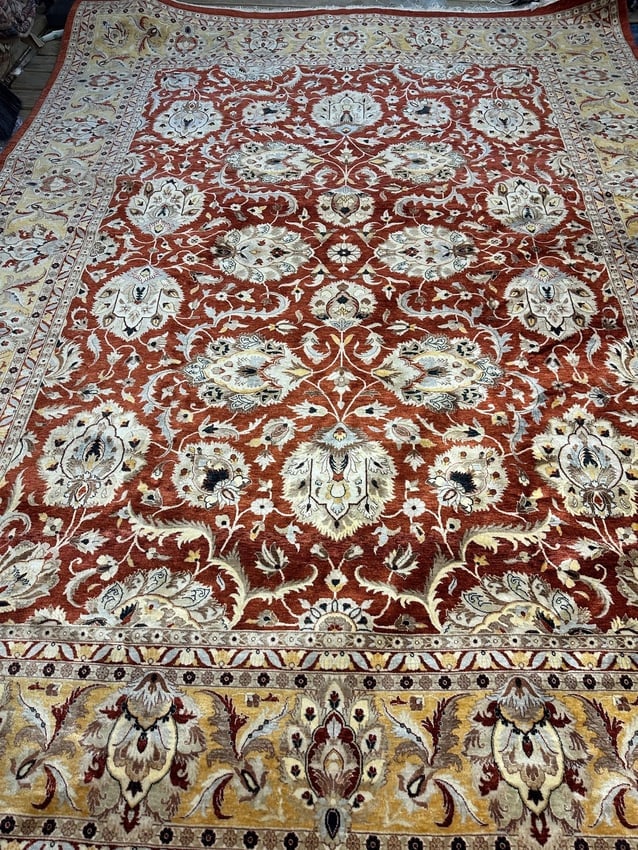 Hand Knotted Oushak Rug 8x12 ft - 7