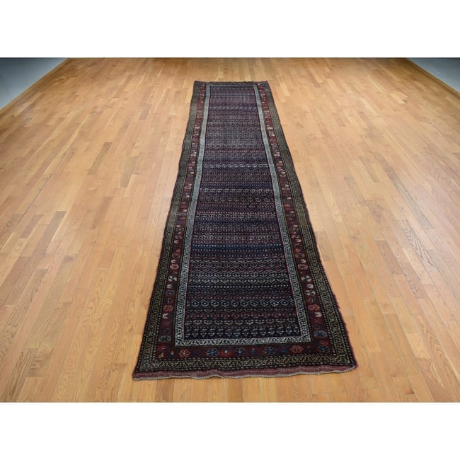 Stone Eagle Gray Undyed Wool Grass Design Hand Knotted Oriental Rug - 2
