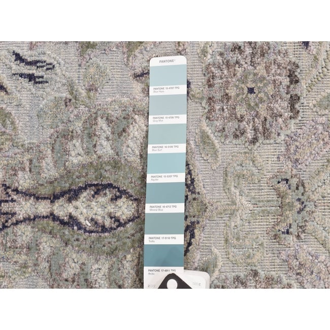 Blue, Modern Design, Organic Wool Hand Knotted, Oriental Rug - 4