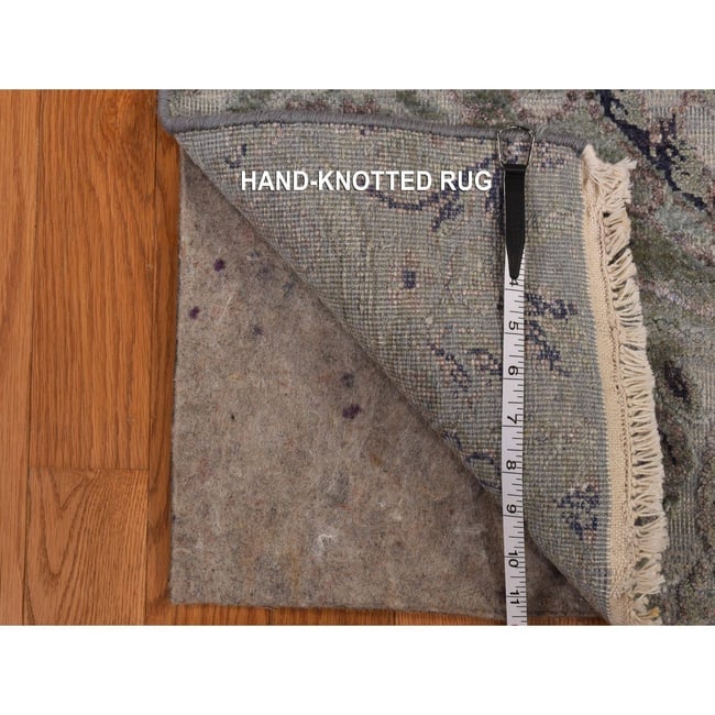 Blue, Modern Design, Organic Wool Hand Knotted, Oriental Rug - 7