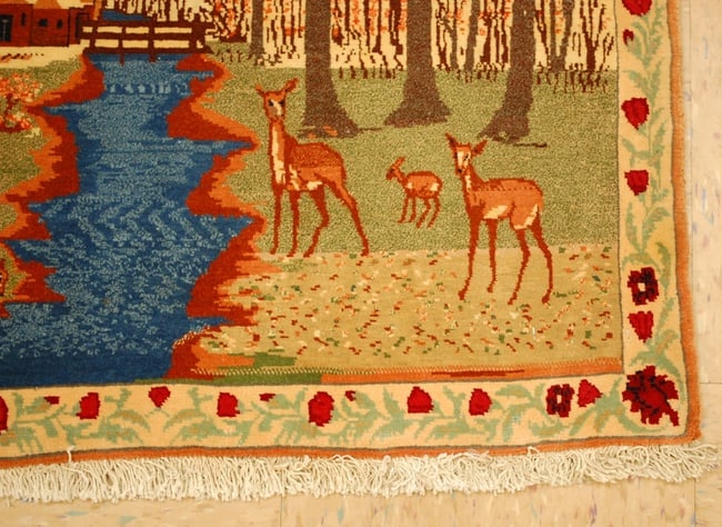 Persian ISFAHAN RUG 2'4" x 2'8" - 2