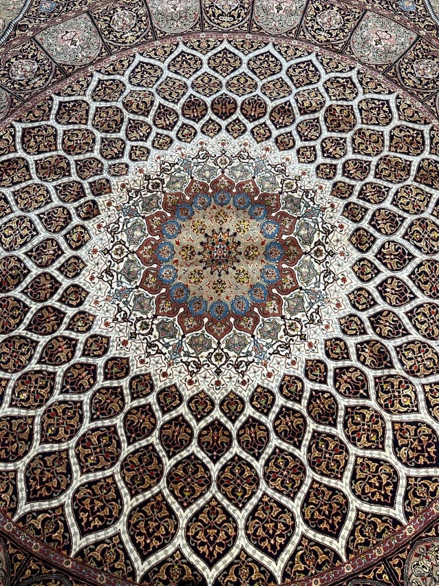 Very Fine Hand Knotted Persian Silk&Wool 60 Raj Tabriz Rug 8.2x8.2 ft - 2