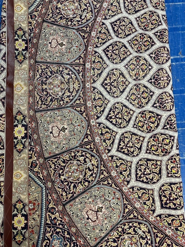 Very Fine Hand Knotted Persian Silk&Wool 60 Raj Tabriz Rug 8.2x8.2 ft - 6