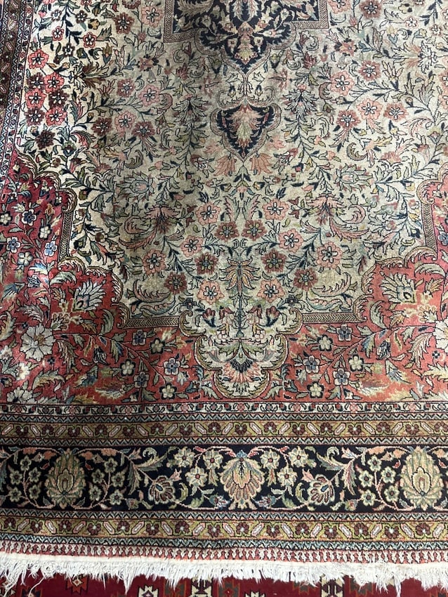 Hand Knotted Agra Tabriz Rug 7.6x10ft - 2