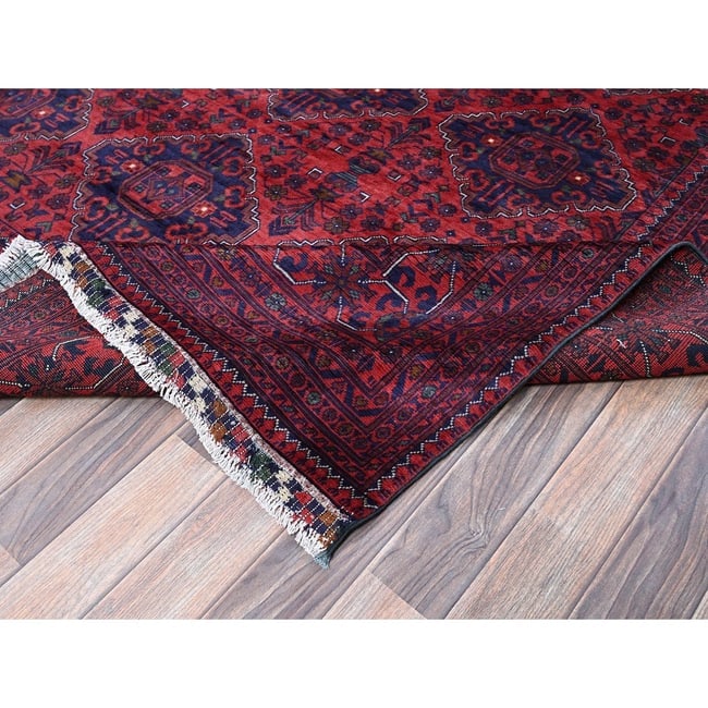 Sepia Rose Pink Hand Knotted Organic Wool Kazak Motifs Oriental Rug - 6