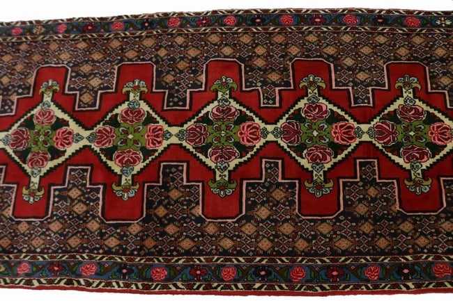 Red Floral 3X9 Bidjar Persian Runner Rug - 6